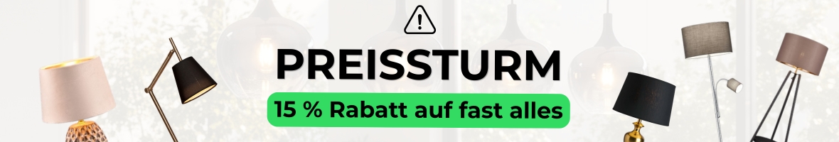 PREISSTURM: 15 % Rabatt auf fast alles!