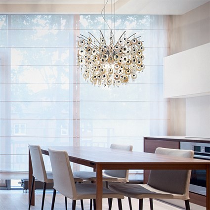 Kronleuchter mit Behang