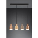 Trio 319400417 Pendelleuchte Agudo 4x40W | E27 | IP20 - höhenverstellbar, Kaffee, Beige, Braun