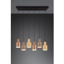 Trio 319400617 Pendelleuchte Agudo 6x40W | E27 | IP20 - höhenverstellbar, Kaffee, Beige, Braun