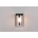 Trio 211660132 Außenwandleuchte Ardila 1x40W | E27 | IP44 - Dimmersensor, Ein/Aus-Schalter, mattschwarz, transparentes Glas