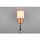Trio 212879236 Wandleuchte Nilam 1x28W | E27 + 1x3,1W | 310lm | 3000K | IP20 - flexibler Arm, Osram LED-Quelle, getrenntes Schalten der Lichtquellen, Schalter an der Struktur, weiß, Holz