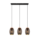 Trio R31573080 Pendelleuchte Bidar 3x28W | E27 | IP20 - höhenverstellbar, schwarz/gold