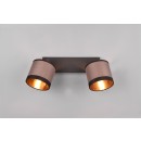 REALITY R81552041 Pendel-Deckenstrahler Davos 2x10W | E14 | IP20 - Stoffschirm, schwarz matt/taupe