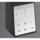 Trio R52681102 LED-Tischleuchte Linus 1x2W | 135lm | 4500+6000+3000K | IP20 - einstellbare Lichtfarbe, Bluetooth-Lautsprecher, USB-Anschluss mit Ladefunktion, Temperaturanzeige, neigbarer Kopf, Touch-Display, Weckfunktion, schwarz