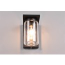 Trio 211660132 Außenwandleuchte Ardila 1x40W | E27 | IP44 - Dimmersensor, Ein/Aus-Schalter, mattschwarz, transparentes Glas