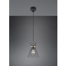 Trio R31531080 Pendelleuchte Stab 1x40W | E27 | IP20 - höhenverstellbar, gold/schwarz