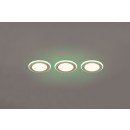 Trio 653610331 LED-Spotleuchte Argus 3x4W + 3x1W | 350lm | 3000K+RGBW | IP20 - integrierter Dimmer, Memory-Funktion, Fernbedienung, separat dimmbar, mattweiß