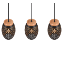 Trio R31573080 Pendelleuchte Bidar 3x28W | E27 | IP20 - höhenverstellbar, schwarz/gold