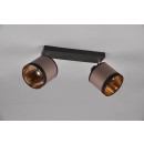 REALITY R81552041 Pendel-Deckenstrahler Davos 2x10W | E14 | IP20 - Stoffschirm, schwarz matt/taupe