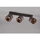 Trio R81553041 Deckenstrahler Davos 3x10W | E14 | IP20 - Stoffschirm, schwarz mint/taupe