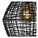 Lucide 03438/35/30 Hängende Deckenleuchte Alban 1x40w | E27 - schwarz, Rattan, dimmbar