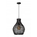 Lucide 03438/35/30 Hängende Deckenleuchte Alban 1x40w | E27 - schwarz, Rattan, dimmbar