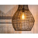 Lucide 03438/35/30 Hängende Deckenleuchte Alban 1x40w | E27 - schwarz, Rattan, dimmbar