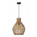Lucide 03438/35/72 Hängende Deckenleuchte Alban 1x40w | E27 - Hellholz, Rattan, dimmbar