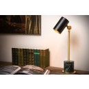 Lucide 03530/01/30 Tischlampe Brandon 1x40w | E14 - schwarz, Marmor und Metall, Kabelschalter