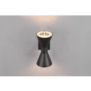 Trio 212560232 Außenwandleuchte Ardas 2x10W | GU10 | IP44 - Lichtrichtung oben/unten, schwarz matt