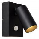 Lucide 09831/01/30 Außenwandlampe Taylor 1x5w | Gu10 | IP54 - schwarz, Fleck, einstellbar, Bewegungssensor