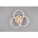 Trio R62823135 LED-Deckenleuchte Circle 1x27W | 3200lm | 2700-6000K | IP20 - integrierter Dimmer, einstellbare Lichtfarbe, Nachtlichtfunktion, Fernbedienung, variabel schwenkbar, 3 Dimmstufen mit Schalter, Holzimitation
