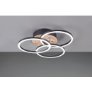 Trio R62823135 LED-Deckenleuchte Circle 1x27W | 3200lm | 2700-6000K | IP20 - integrierter Dimmer, einstellbare Lichtfarbe, Nachtlichtfunktion, Fernbedienung, variabel schwenkbar, 3 Dimmstufen mit Schalter, Holzimitation