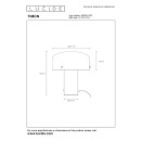 Lucide 05539/01/02 Timon 1x25w Tischlampe E27 - Messing, Glas, dimmbar
