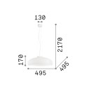 Ideal Lux 059679 Pendelleuchte 1x60W Aria | E27 - weiß