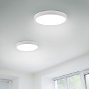 Trio 641310231 LED-Deckenleuchte Doha - Lichtfarbeneinstellung an der Leuchte, getrennte Schaltung der Lichtquellen, mattweiß