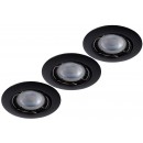 Lucide 11001/15/30 Fokus 3x5W Spotleuchte | LED GU10 | 3 x320lm | 3000k - ist in Verpackung, gedimmt, schwarz, Circle