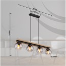 Globo 15569-4HW Pendelleuchte CONNI  E27