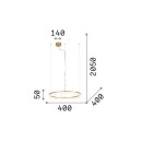 Ideal lux 343402 LED Pendelleuchte CROWN  | 21W integrierte LED-Quelle | 1620lm | 3000K | Seilleuchte | weiß