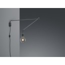 TRIO 200200132 Wandleuchte Line 1x40W | E27 | IP20 - Schwenkarm, Kabelschalter, schwarz