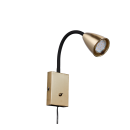 Trio 202670108 Wandleuchte Wanda 1x10W | GU10 - flexibler Arm, Schalter am Körper, Messing