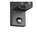 Trio 214260142 Außenwandleuchte mit Bewegungsmelder Roya 1x35W | GU10 | IP44 - Anthrazit