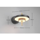 Trio T240270180 LED Wandleuchte KEATON | 10W integrierte LED-Quelle | 1x1200lm | 2300+3000+4000K | Trio - SwitchDimmer | schwarz | gold
