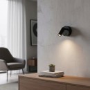 Ideal Lux 260617 LED Wandlampe Bean 1x3,5w | 220lm | 3000K - Netzschalter am Körper, schwarz