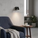 Ideal Lux 260655 LED Wandleuchte Bean Square 1x35w | 220lm | 3000K - Netzschalter am Körper, schwarz