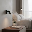 Ideal Lux 260655 LED Wandleuchte Bean Square 1x35w | 220lm | 3000K - Netzschalter am Körper, schwarz