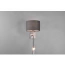 Trio 271170211 LED Wandleuchte Hotel 1x40w | E14 + 1X LED 31W | 310lm | 3000k - flexibler Arm, getrennte Schalter, mattes Nickel, Grau