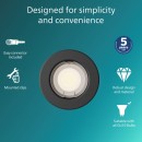 Philips 8720169392748 Einbaurahmen Peridot  GU10 | schwarz