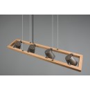 Trio 301900467 Hängende Deckenleuchte Bell 4x25w | E14 - einstellbare Höhe, Holz, antikes Nickel