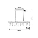 Rabalux 3120 Deckenleuchte Cardamom 4x40W | E14 - rauchige, silberne Eiche