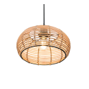 Trio 312200136 Pendelleuchte Inga 1x40W | E27 - höhenverstellbar, schwarz, natur