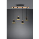 Trio 312700432 Deckenleuchte Harris 4x40w | E27 - einstellbare Höhe, Holz, schwarz