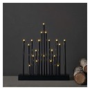 Emos DCAW04 LED Kerzenleuchter 1,2W | 20 LEDs | 3xAA | 2700K | IP20 - Zeitschaltuhr, warmweiß, schwarz