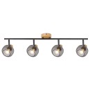 Rabalux 3130 Deckenleuchte Grendel 4x40W | E14 - Holz, schwarz