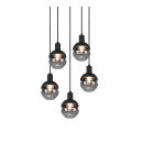 Trio 313100532 hängende Deckenleuchte Mela 5x25W | E14 - höhenverstellbar, schwarz