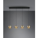 Trio 313300408 Hängende Deckenleuchte Flincher 4x40w | E14 - einstellbare Höhe, Messing