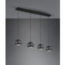 Trio 313300432 Hängende Deckenleuchte Fletcher 4x40w | E14 - einstellbare Höhe, mattschwarz