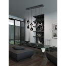 Trio 317000832 Pendelleuchte Lumina 8x40W | E14 - höhenverstellbar, schwarz, chrom
