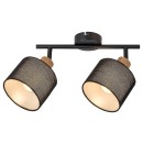 Rabalux 3245 Spotleuchte Miguel 2x40W | E14 - schwarz, Holz